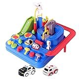 Garage Voiture Enfants, Piste De Voiture Jouet Enfant 4 5 6 Ans, City Rescue Car Piste Aventure De Voiture Jouet Rampe Voiture Avec Hélicoptère, Bus, Voiture Pour Enfant Garçon Fille